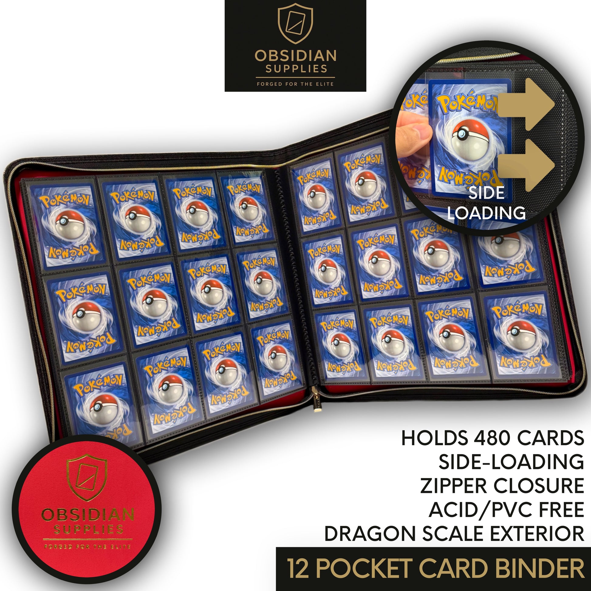 Obsidian Supplies 12-Pocket Dragon Scale Premium Trading Card Binder Obsidian Supplies 12-Pocket Dragon Scale Premium Trading Card Binder