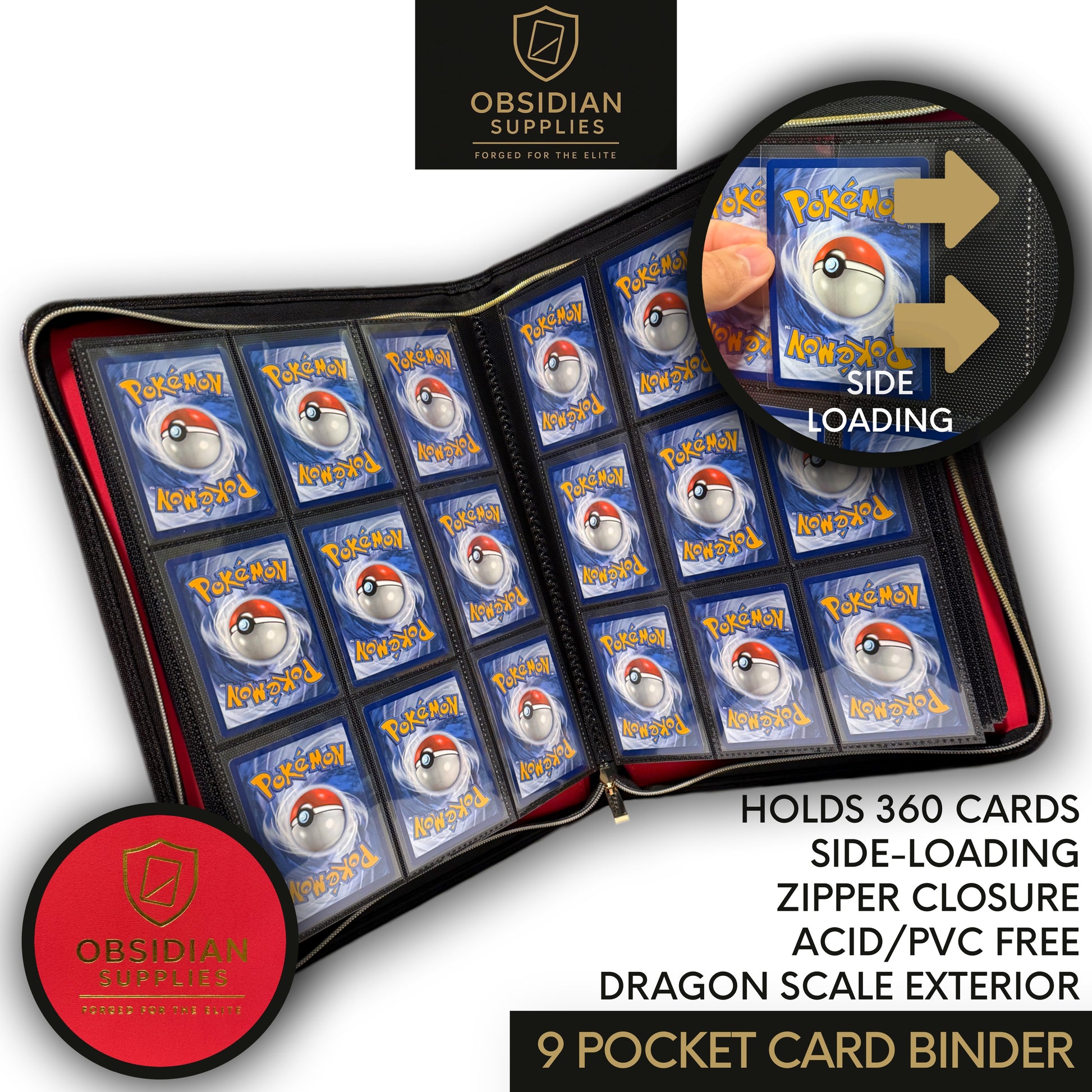 Obsidian Supplies 9-Pocket Dragon Scale Premium Trading Card Binder Obsidian Supplies 9-Pocket Dragon Scale Premium Trading Card Binder
