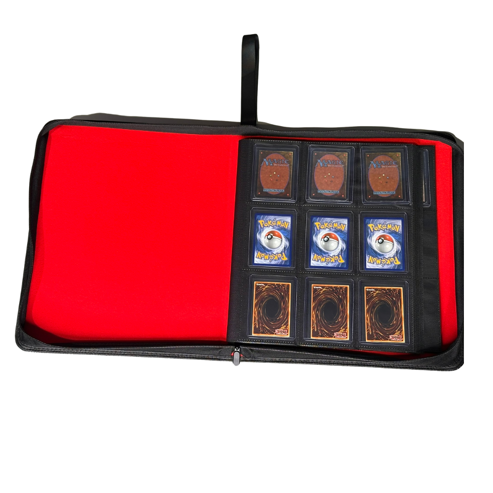 **PRESALE 11/15** Trackable Top Loader Binder – Premium Top Loader Binder | Obsidian Supplies | 216 CT | 24 Page | Tracking Device Slot