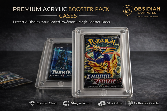 Premium Acrylic Booster Pack Case for Pokémon & MTG | Magnetic Display Protector | Sealed Pack Storage | Obsidian Supplies